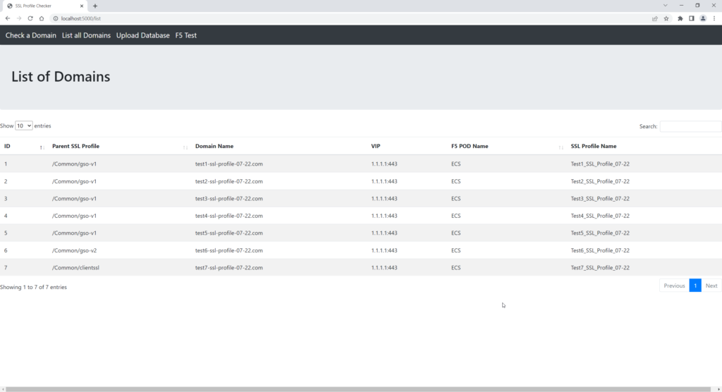Check database